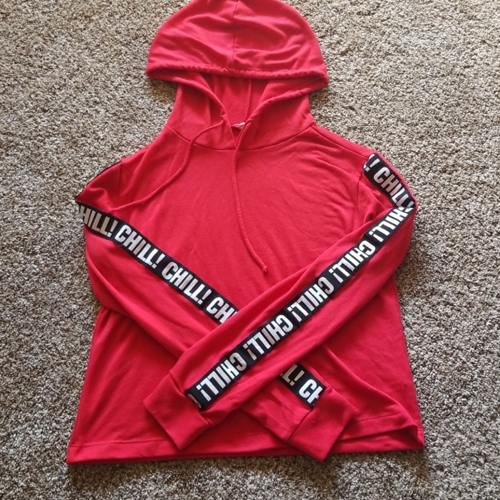 Red cropped sweater